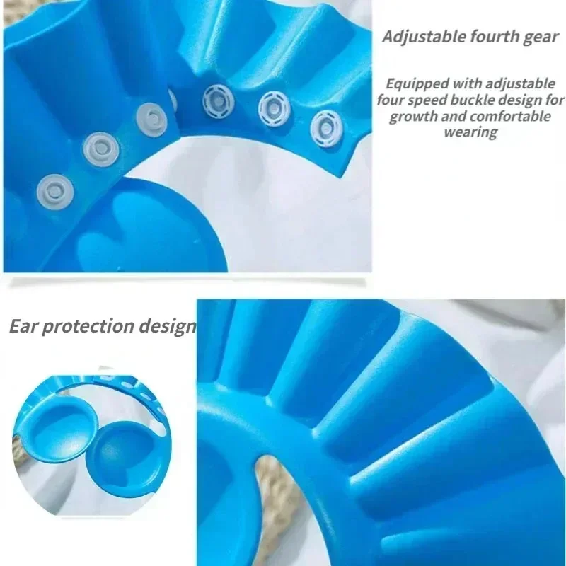 Child Kids Waterproof Eye Ear Protection Bath Visor Wash Hair Shield Shampoo Hat Baby Shower Caps For Hair Wash Shield