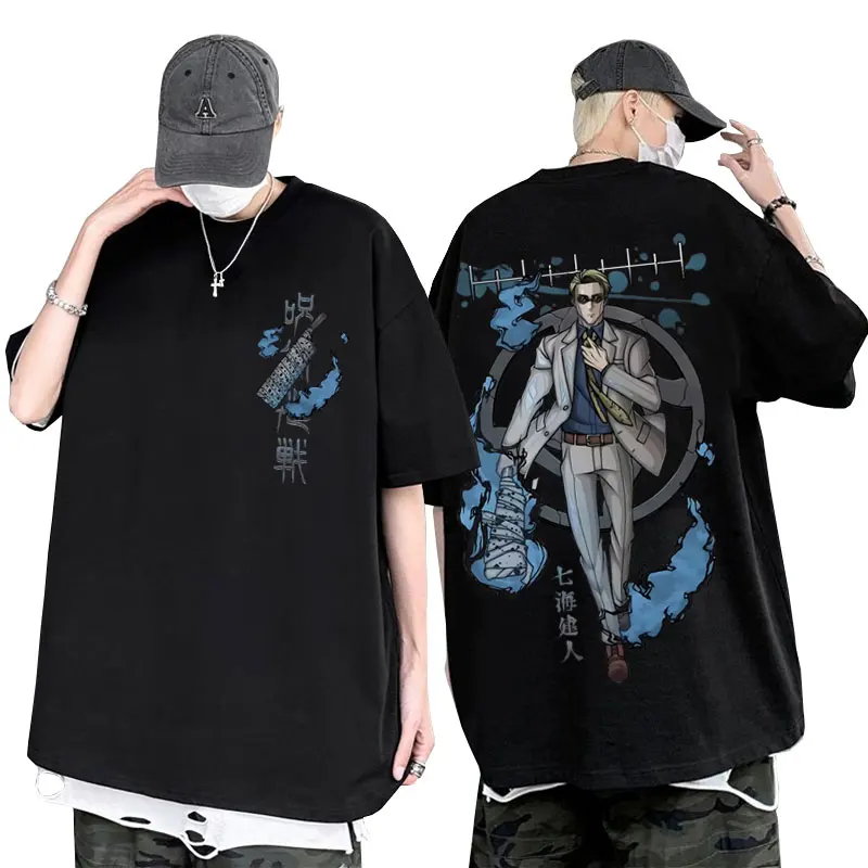 

Japanese Anime Jujutsu Kaisen Nanami Kento Graphic Tshirt Men's Vintage Manga T-shirt Short Sleeve Men Hip Hop Oversized Tees