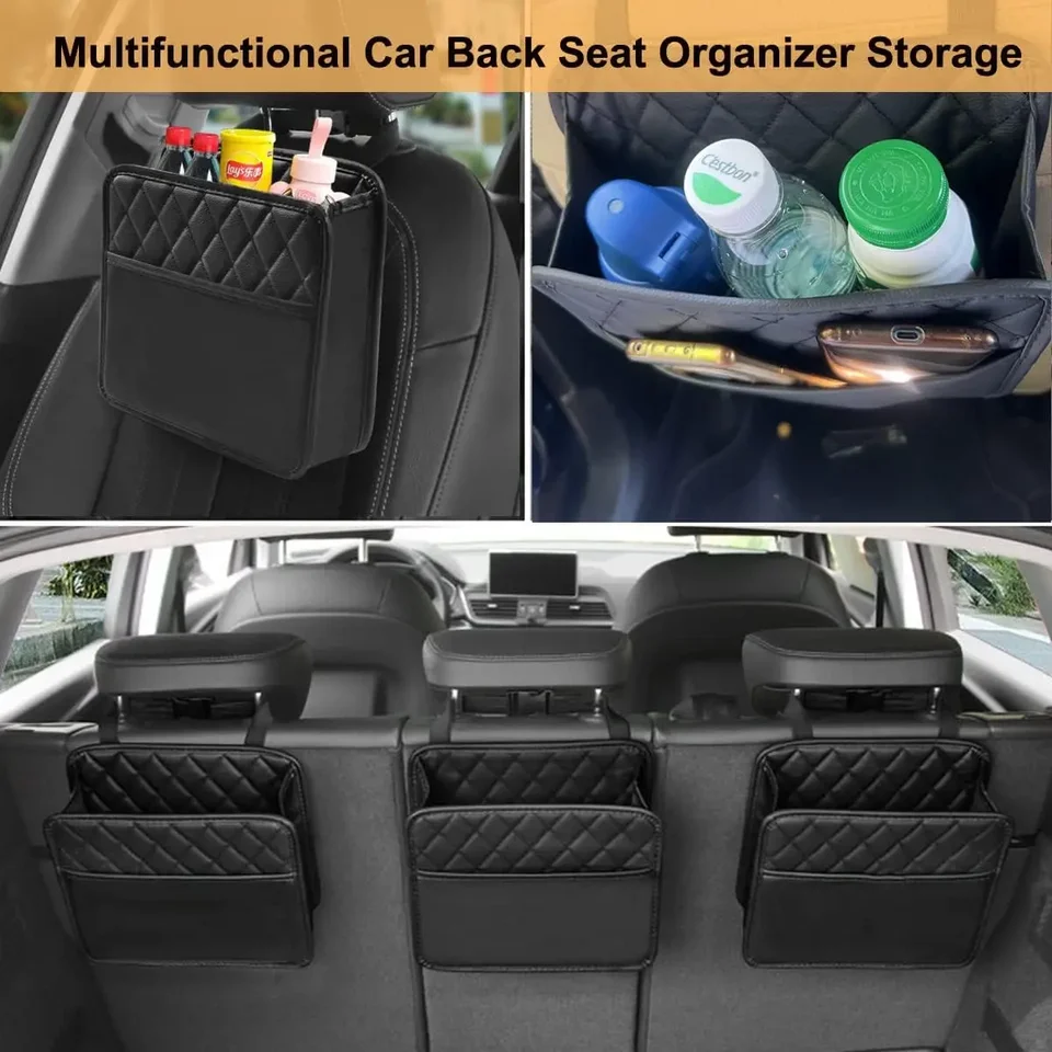 Car Backseat Organizer With Foldable Table Tray, Car Seat Back Protector With  Phone Holder Premium Pu Leather Material Compatible With Most Vehicles Inner Car Accessories G 601099810008862