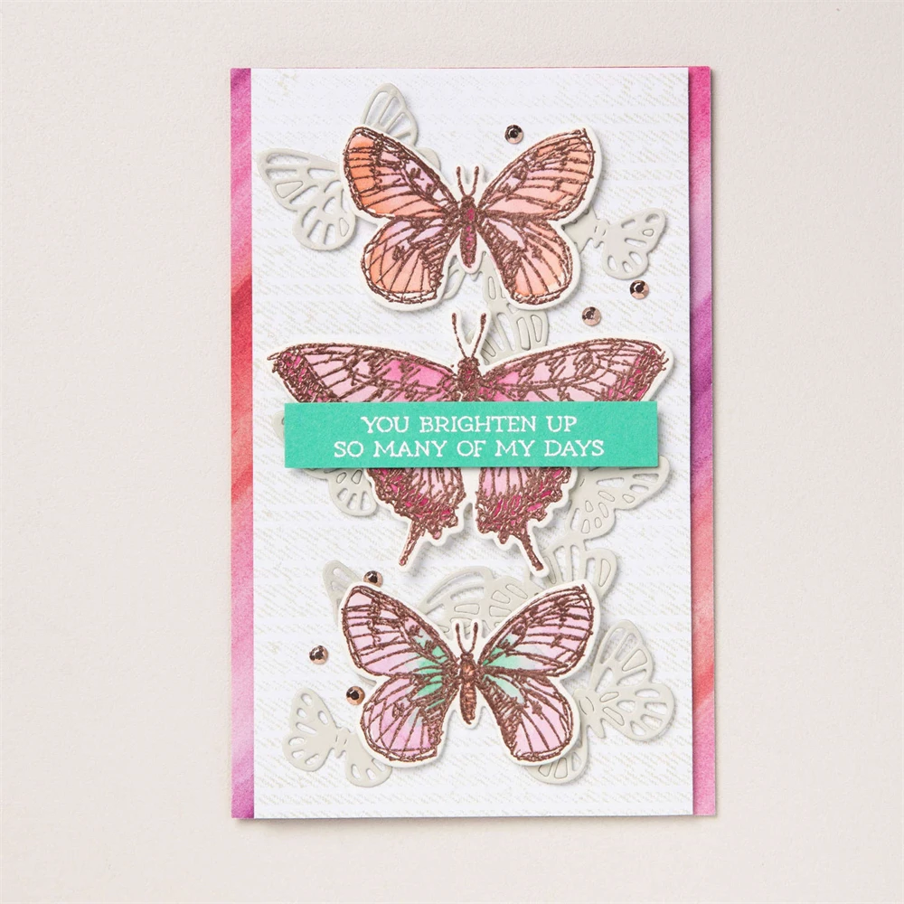 Clear Stamps Clear Rubber Stamps Metal Cutting Dies Clear Silicone Stamp Sketched Butterflies DIY Crafts Card Album Making Scrapbooking Stencil