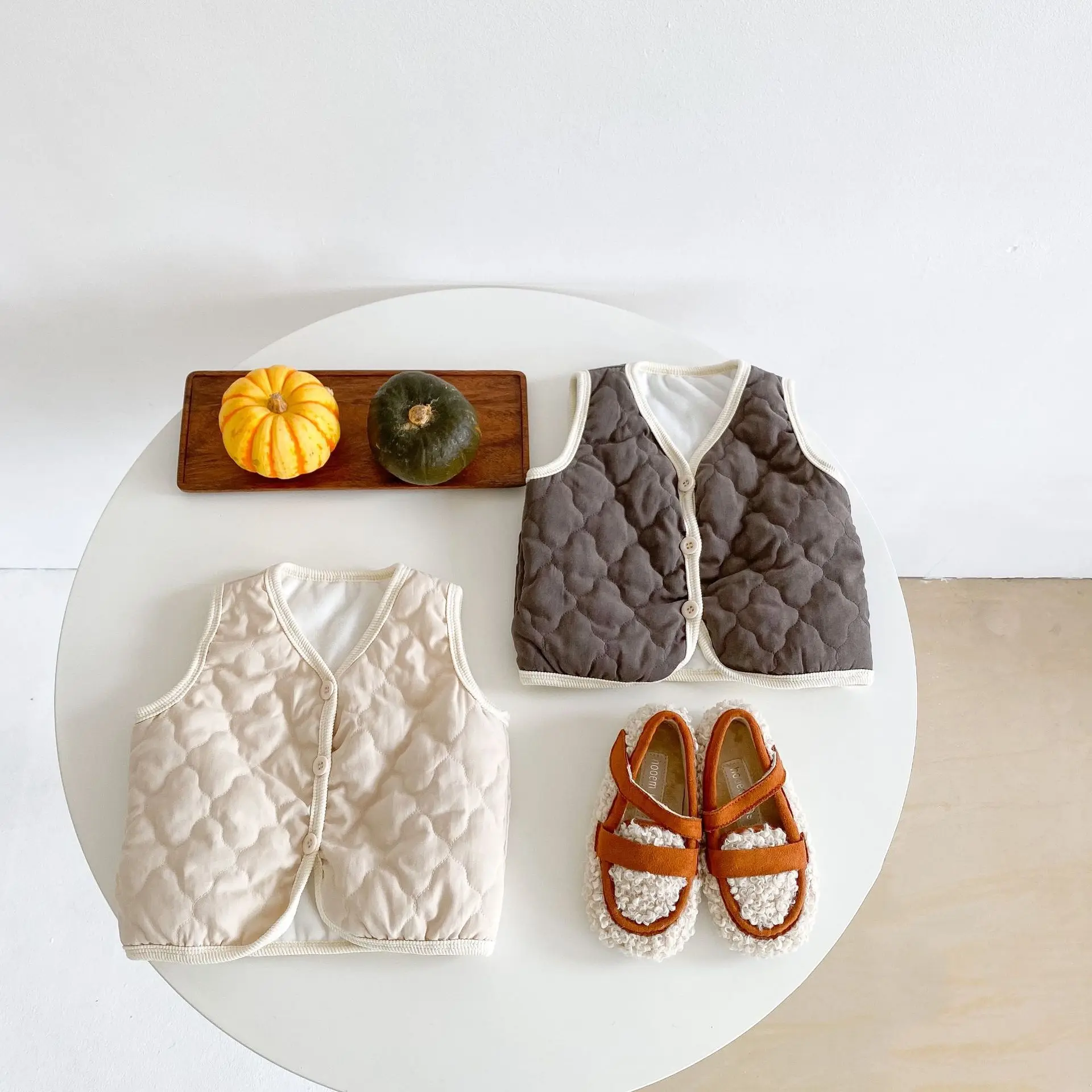 8062 Baby Vest Winter New Cotton Padded Baby Boy's Cardigan Coat Casual Girl's Vest Coat Cardigan Waistcoat