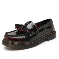 Casual round Toe Tassel Loafers Women's Genuine Leather Low Top Shoes British Style Fashionable Student Size plus Slip-On