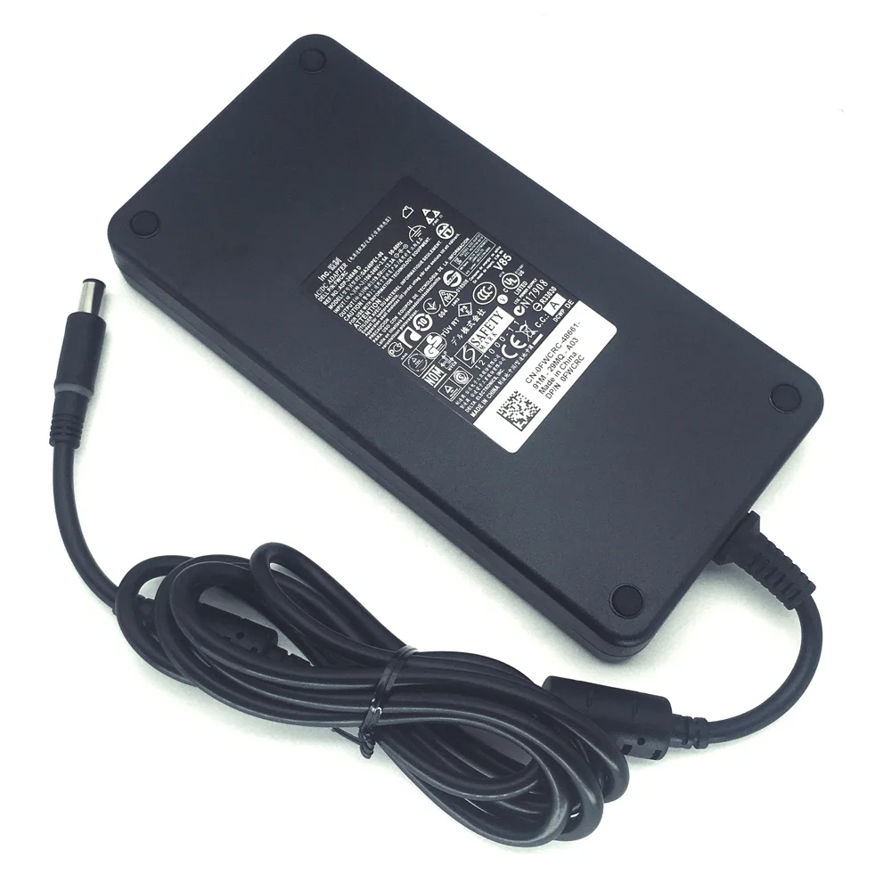 오리지널 240W 19.5V 12.3A AC 어댑터 노트북 충전기 (델 에일리언웨어 13 15 17 R1 R2 R3 R4 R5용) 전원 공급 케이블