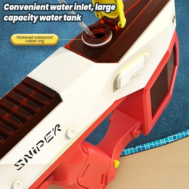 Fully Automatic Electric Shooting Pull-Out Type Water Gun Toys, Summer Outdoor High-Pressure Swimming Pool Water Play Toy Gifts 5