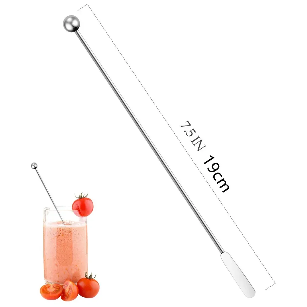 7.5 Inch Stainless Steel Coffee Beverage Stirrers Coffee Stir Stick Cocktail Swizzle Stick Stirrer 10 Pack