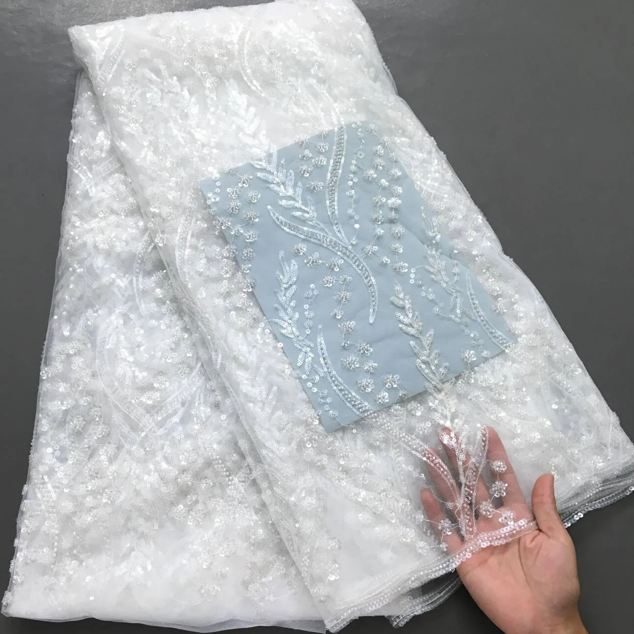 SJD LACE French Mesh Bridal Lace Fabric Beads African Sequins Lace 2025 Hot Sale Nigerian Beads For Women Wedding Dress Sew 3803 SJD LACE French Mesh Bridal Lace Fabric Beads African Sequins Lace 2025 Hot Sale Nigerian Beads For Women Wedding Dress Sew 3803