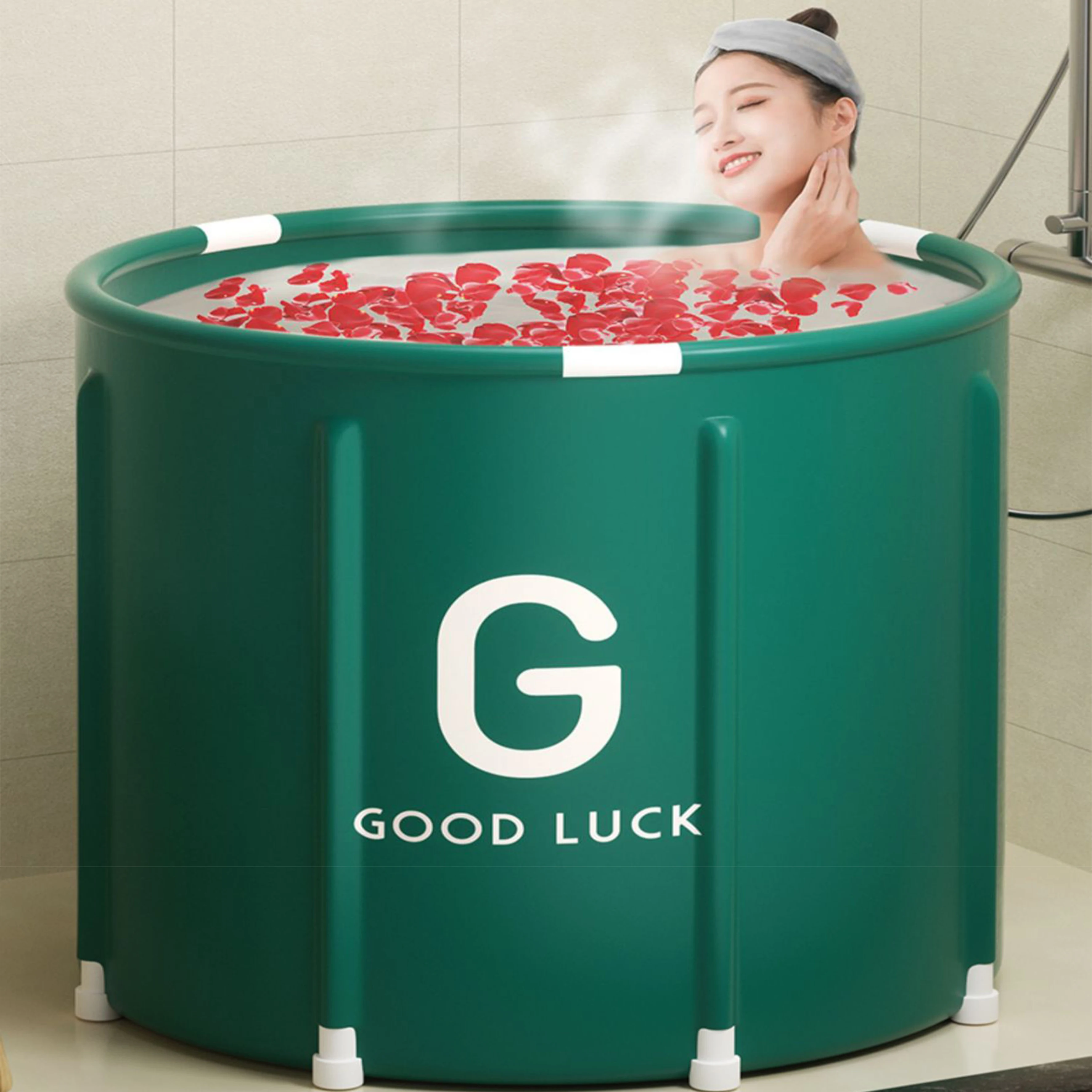 Portable Bathtub Folded Bucket Adult Tub Baby Children Bathroom Thickening SPA Tubs For Adults Folding Large Bath PVC