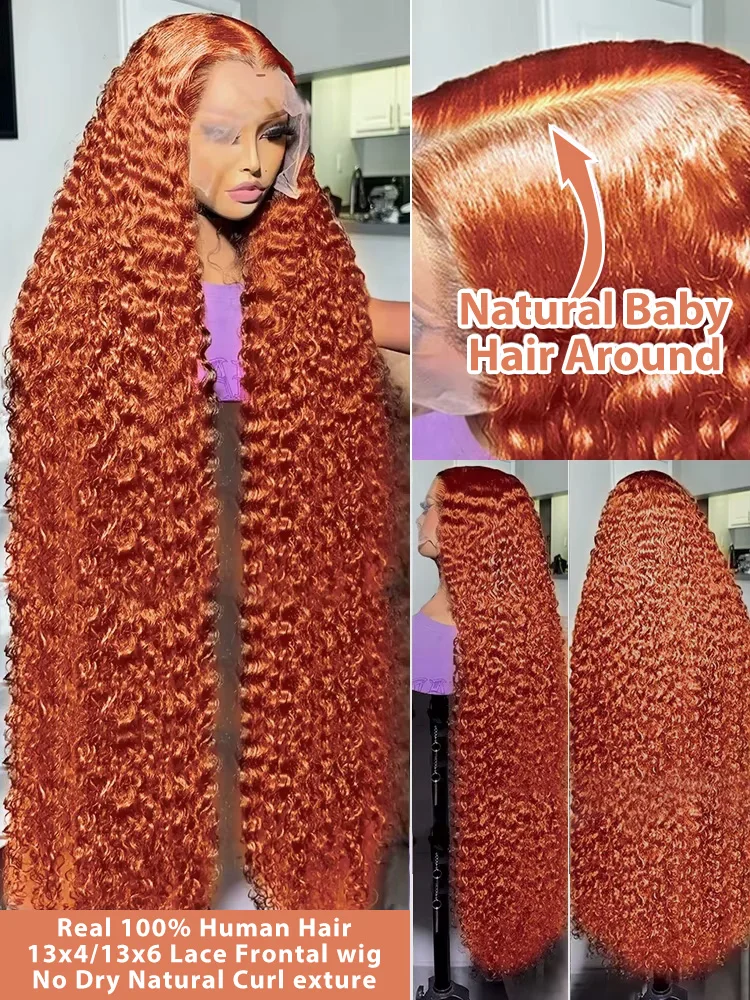 13×4 7×5 Ginger Wigs Human Hair Glueless Ginger Hd Lace Wig 13X6 Human Hair Water Wave Curly Vietnamese Deep Wave Hair Original 2