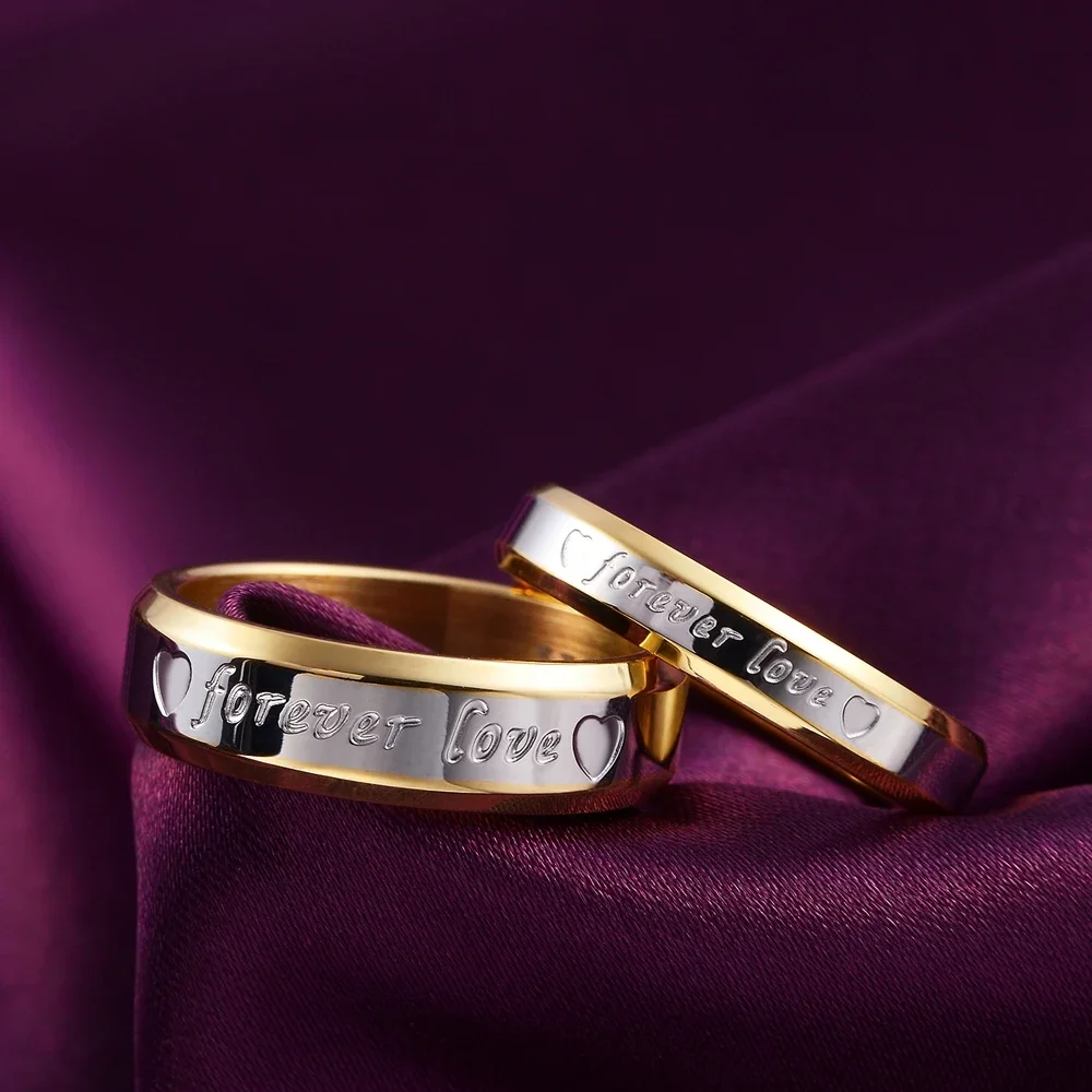 Wedding Rings Princess Fashion Steel Wedding Gold 925 Plated For WOMEN Men LOVE Charm Ring Jewelry Engagement