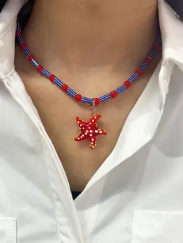 Creative Charm Starfish Pendant Women's Necklace Holiday Party Accessories (Size and Color May Have Errors)