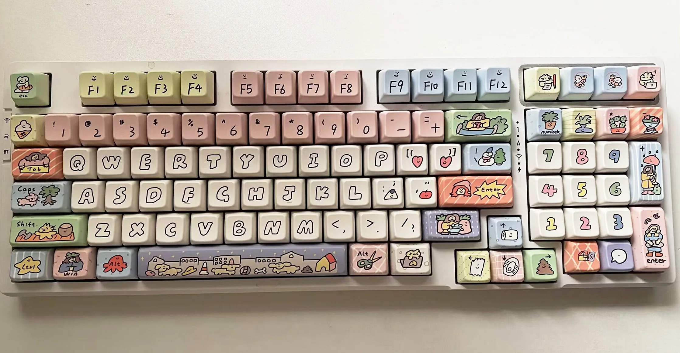 Desenhos animados Puppy Snowman Keycaps, Teclado Mecânico,