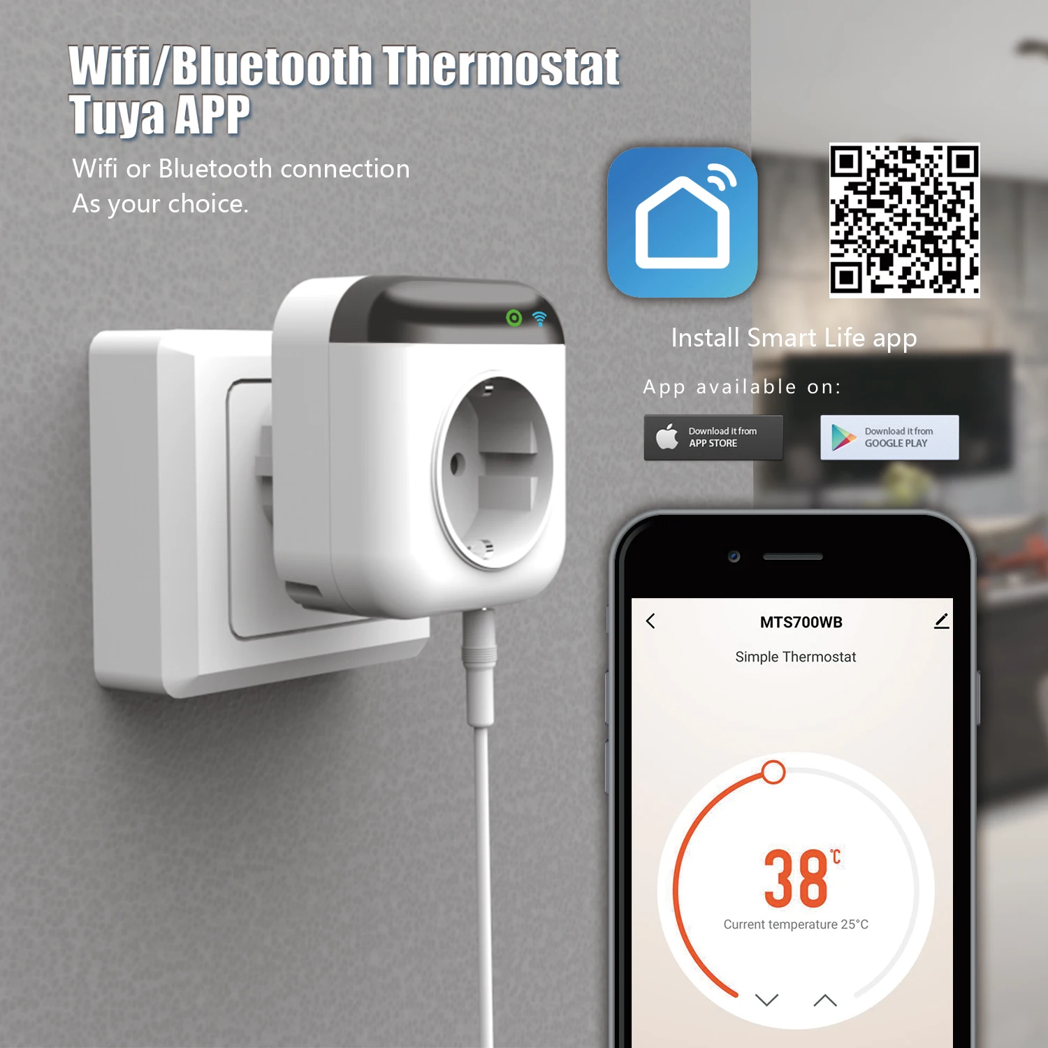 ProgrammableSmartWifiThermostatPlugOutletTemperatureController