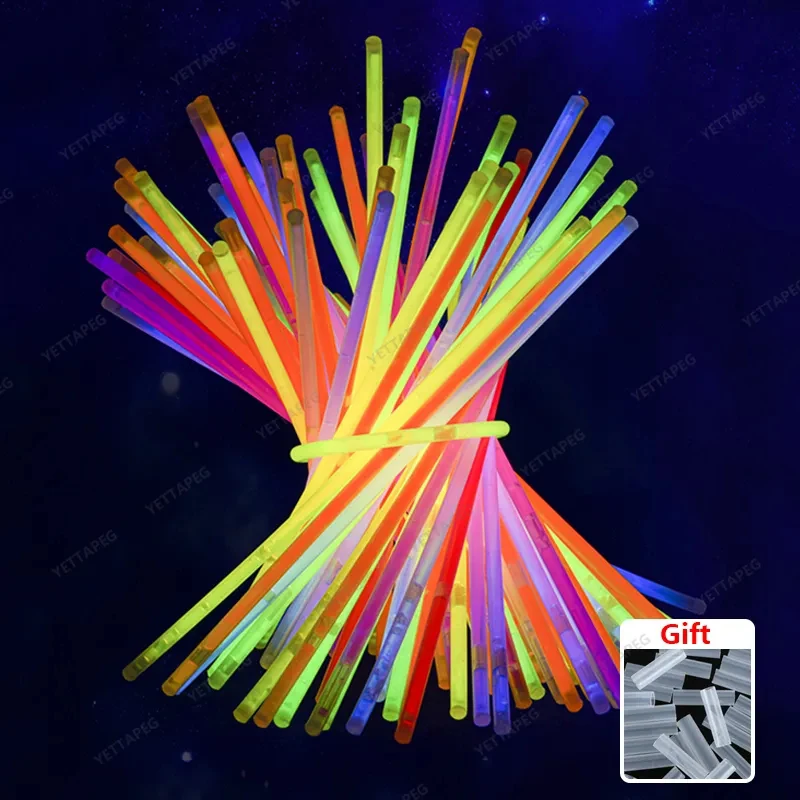 8 Brand Glowsticks Glow Stick Bracelets Mixed Colors (Tube of 100) Party Favor