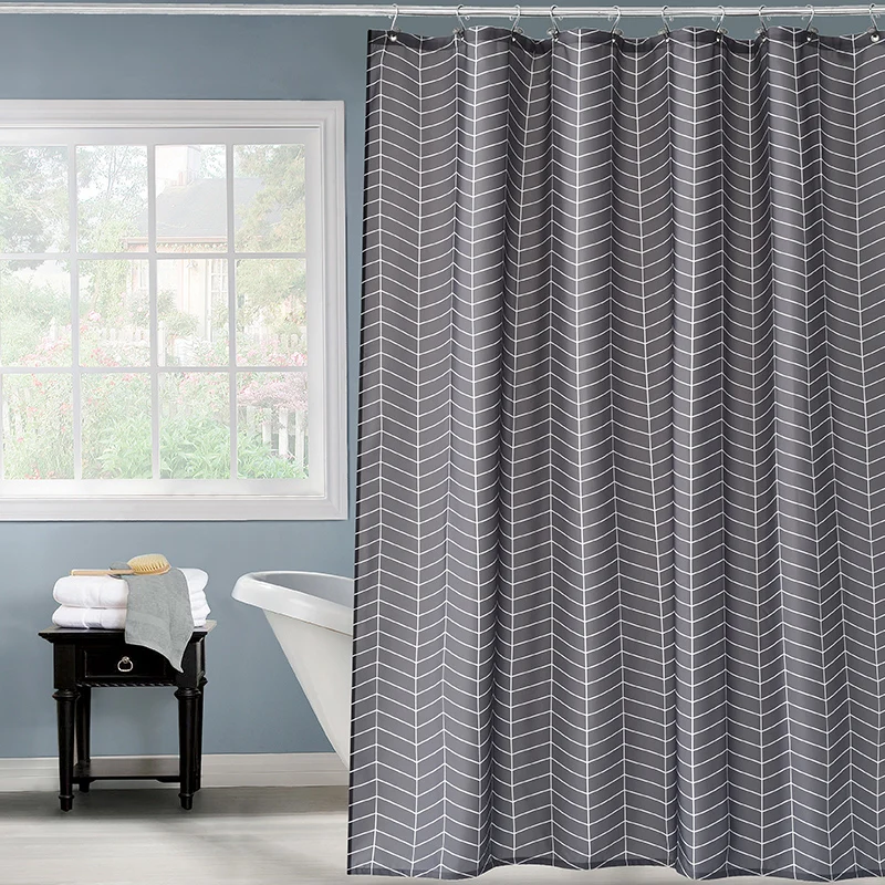 Simple Geometric Dark Shower Curtain Decor Modern Nordic Shower Curtain