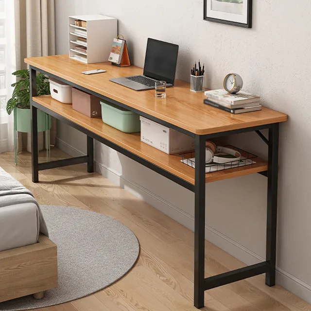 Household Long Bedroom Table Layer Desk Loadbearing Storage Wide Desktop Double Study Computer Reinforced Beam High Capacity