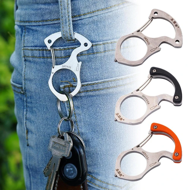 Multi Functional Key Chain Self Protection Finger Quick Hook Car Safety  Lock Broken Window Cone Stainless Steel Clasp - AliExpress