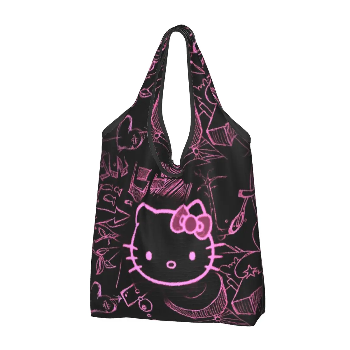 

Large Reusable Kawaii Sanrio HelloKitty Cartoon Grocery Bags Recycle Foldable Shopping Eco Bag Washable Lightweight