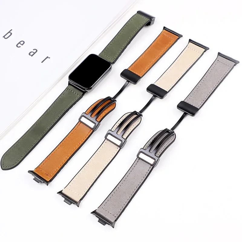 Versatile Sports Silicone and Leather Strap with Magnetic Buckle Wristband