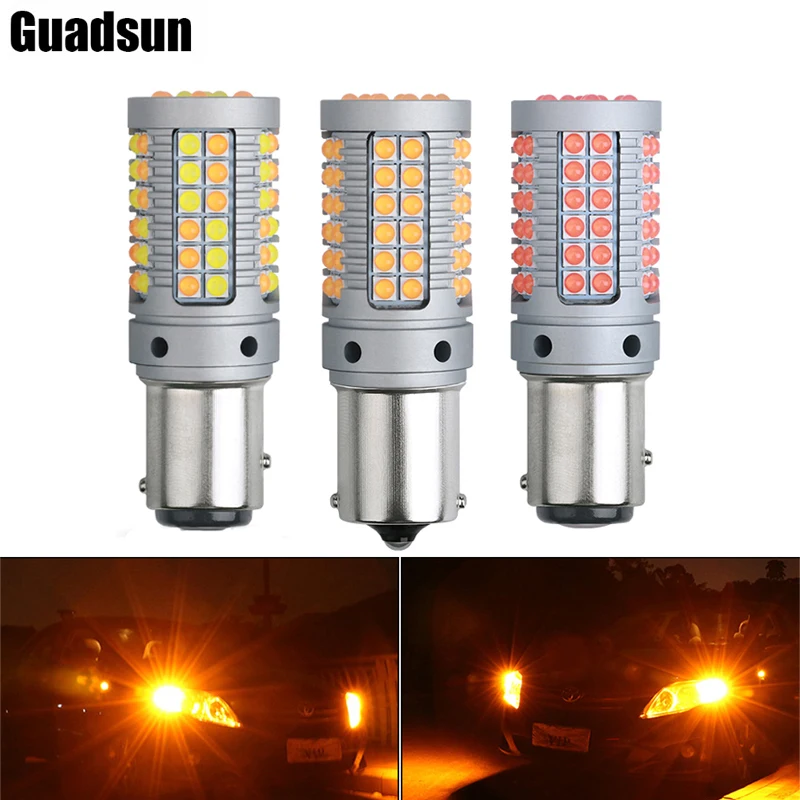 

Guadsun 1PC Led 1156 BA15S P21W 1157 BAY15D 7440 W21W Dual Color Bulb T20 3030 69 Chips White Yellow Red Auto Turn Signal Lights