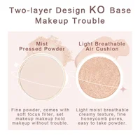 Double Cushion Air Cushion Compact Powder 2-in-1 BB Cream Concealer Setting Translucent Powder High Coverage Base Makeup 2