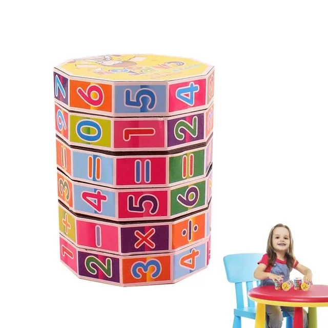 Math Cube Children Kid Early Learning Teaching Developmental Baby Toy Magic Intelligence Arithmetic Math Puzzle Toy Study Assist 2