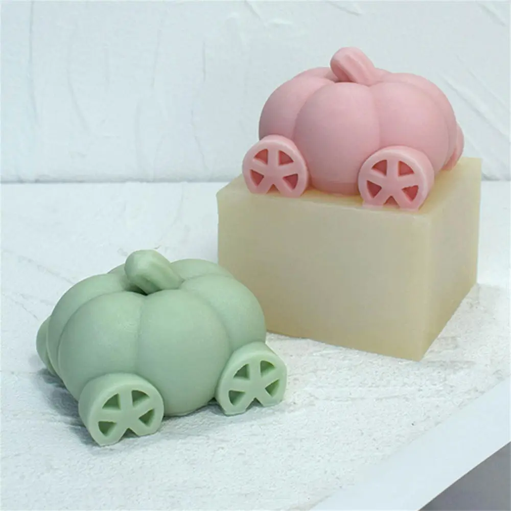 

Pumpkin Car Candle Mold Chocolate Handmade Soap Plaster Resin Gypsum Silicone Mould Home Wedding Decoration Ornament 2023 New