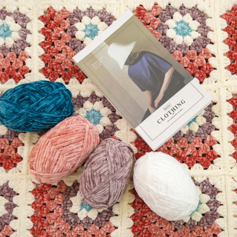 1pc 100g Chenille 6mm Thick Yarn For Crochet Knitting, Velvet