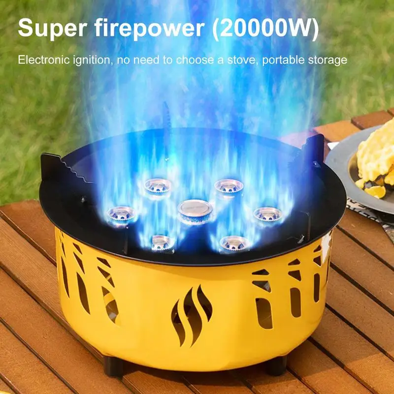 

20000W Camping Gas Burner 7-Core Strong Fire Power Portable Cassette Stove Carrying Bag Outdoor Camping Hiking Fishing Supplies