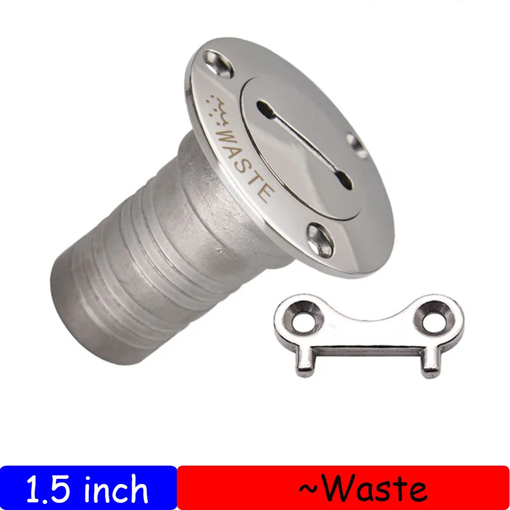 Boat Accessory CNRAQR 1-1/2"(38mm) Boat Gas/Fuel/Diesel/Water/Waste Deck Fill/ Filler With Keyless Cap Tank Key Cap Marine Mirror-Polished 316 Stainless Steel Hardware For Boat Yacht Caravan Boat Gas Tank