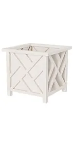 Pure Garden Lattice Design Planter Box, White