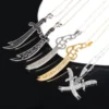 Zulfikar Sword Stainless Steel Dangle Necklace Vintage Exquisite Sword Model Pendant Necklace Jewelry Presents 3