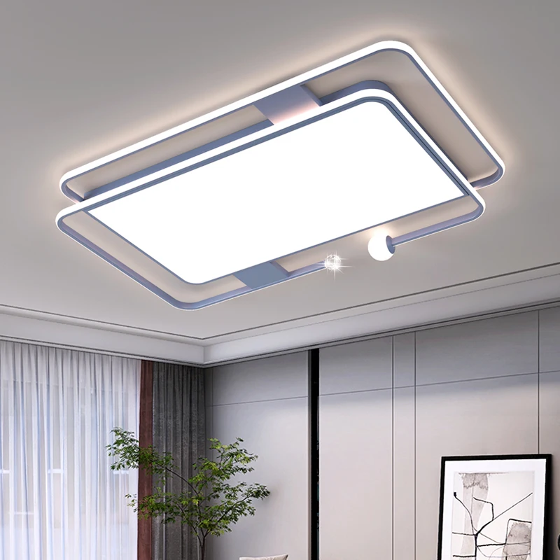 

LED Living Room Lamp Three-color Dimming Simple Ceiling Lights Creative Living Room Package Lighting Round Square Ceiling Lamp