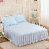 1pcs Elegant Princess Bed Skirt Non-slip Mattress Cover Ruffled Lace Bed Skirt Bedsheet Protector Bedspread No Pillowcase 4