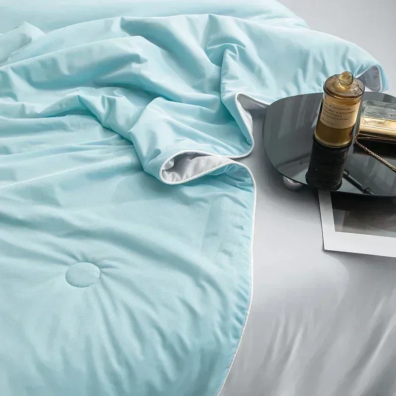 Cooling Blanket for Bed Silky Air Condition Comforter Lightweight Cooled Summer Quilt with Double Side Cold & Cooling Fabric 6