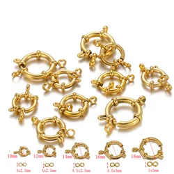 Elegant Gold Stainless Steel Spring Clasps for Jewelry Making - Set of 4 (Gold)