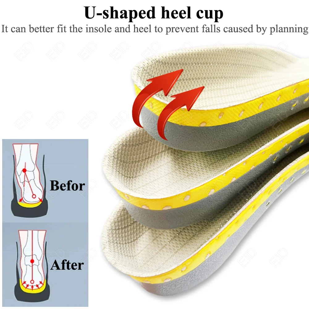 PVC Orthotic Insoles for feet Flat Feet Arch Support Shoe Pads Insoles orthopedic Shock-Absorption Feet Cushion for Men Women