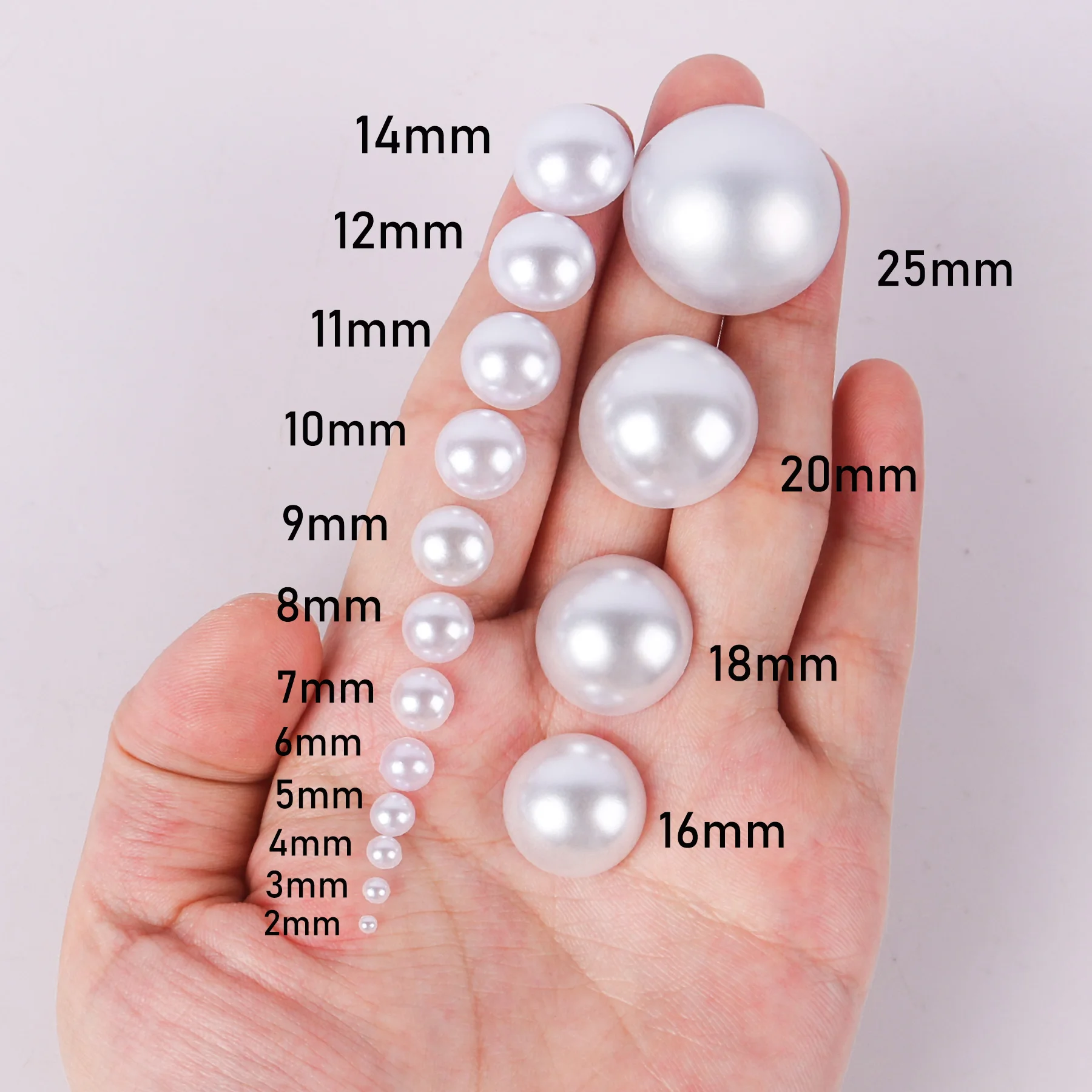 2-25mm White Color Half Round Pearls Flat Back Pearl Beads for