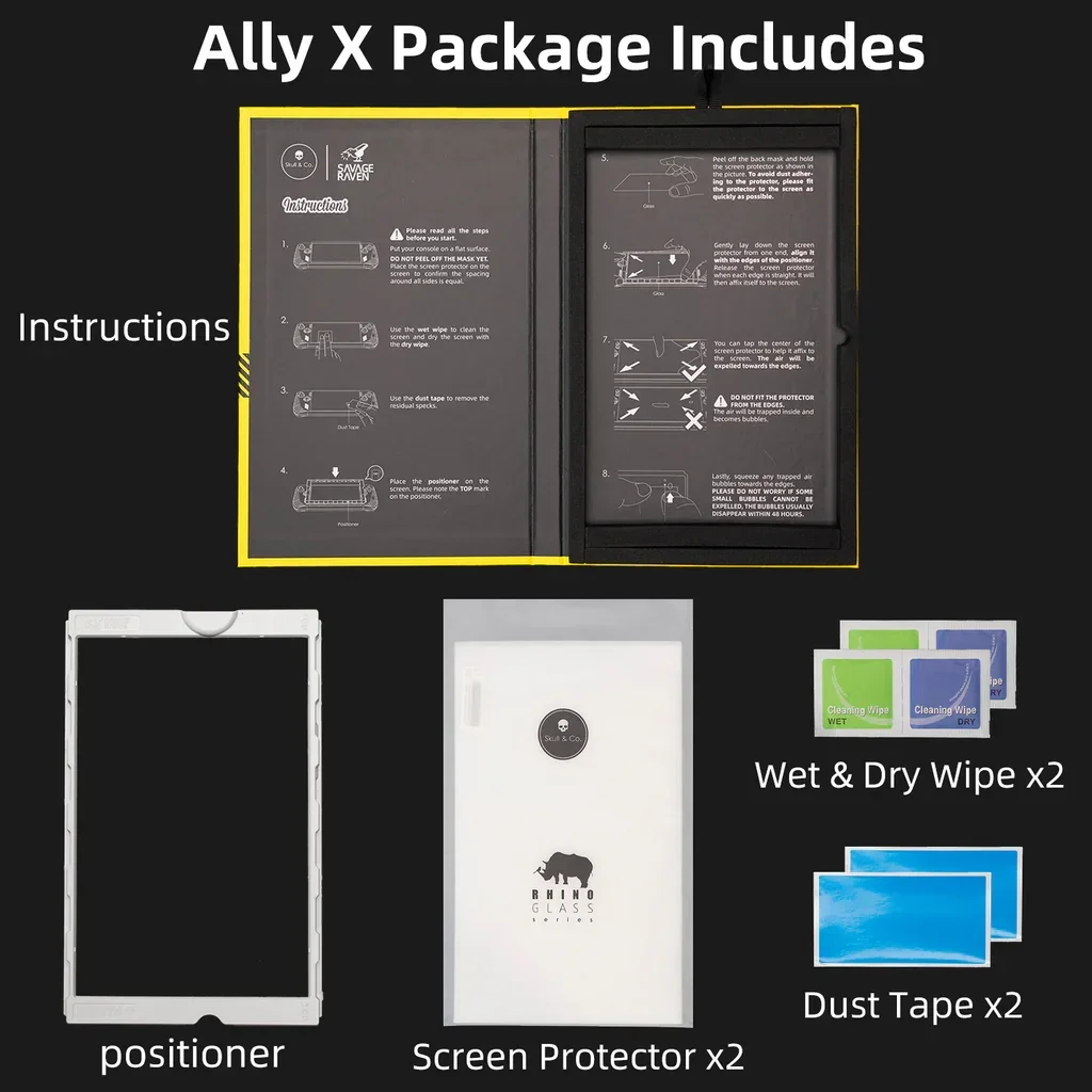 Skull & Co. Premium Tempered Glass Screen Protector Set with Positioner - 2 Pack