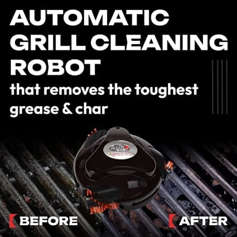 Grillbot Automatic Grill Cleaning Robot with Nylon Brushes, BBQ Cleaner, Brush, Scraper, BBQ Accessories