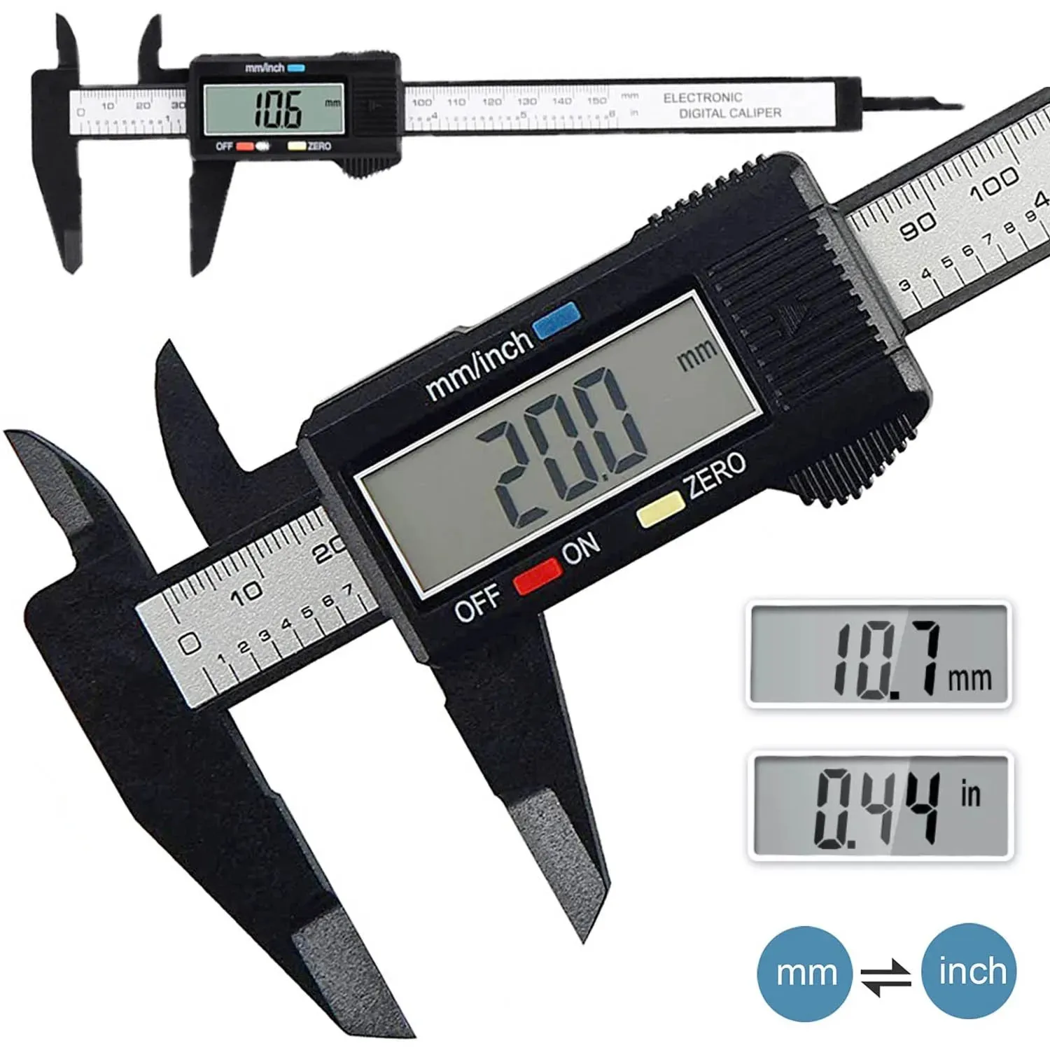 150mm 100mm Electronic Digital Caliper Carbon Fiber Dial Vernier Caliper Gauge Micrometer Measuring Tool Digital Ruler