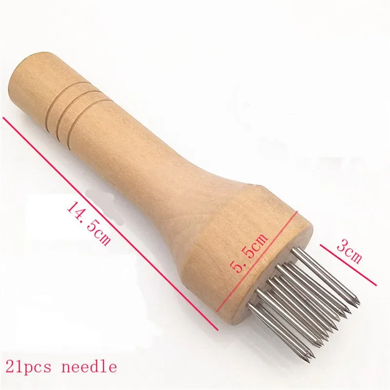 Stainless Steel Meat Needles Meat Hammer Pounders Wooden Handle Profession Tenderizer For Beef Tender Steak Kitchen Tools meat tenderizer meat hammer