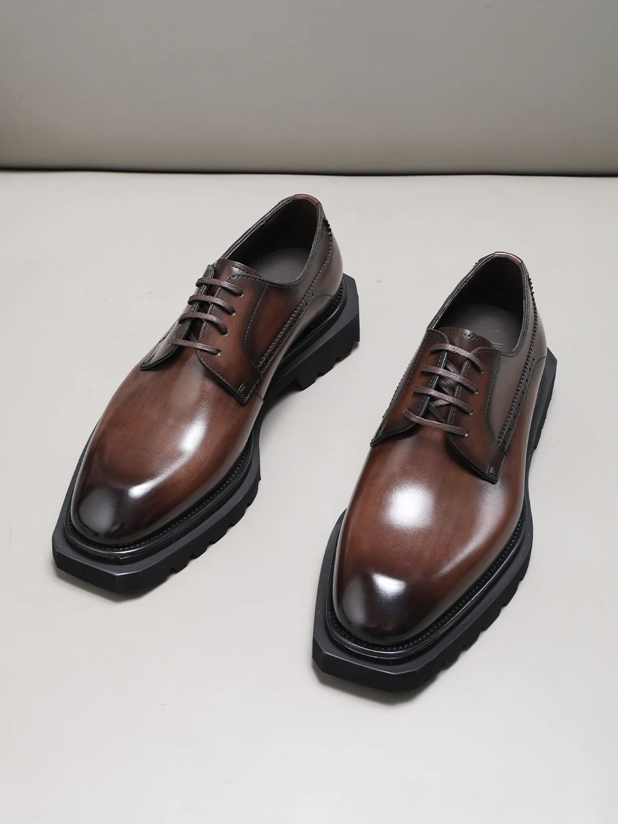 New Leather Shoes Man, laces, chic style, laces, leather make, high-grade marriage, European edition