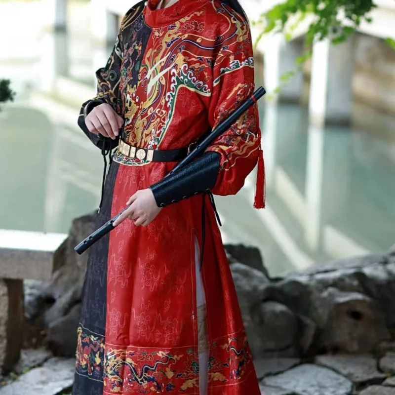 

Chinese Traditional Clothes Hanfu Tang Round-necked Robes Men and Women CP Flying Fish Lovers Wear Spring and Autumn Robes