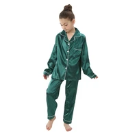 Adolescent vêtements de détente enfants maison vêtements enfants pyjamas ensemble filles soie satin pijama garçons vêtements de nuit bébé chemises de nuit pour 3-13Y 2