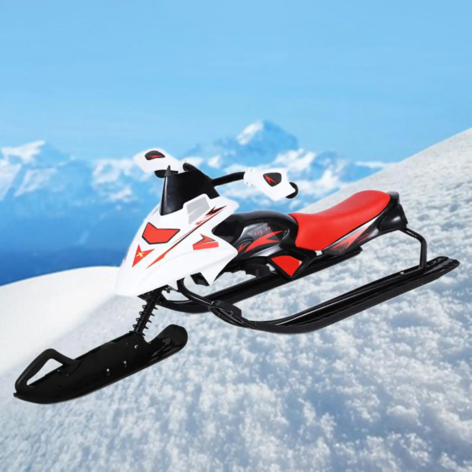

Sled, with Steering Wheel and Handle and Twin Brakes Ski Car Sled for Winter Sport Children Adult
