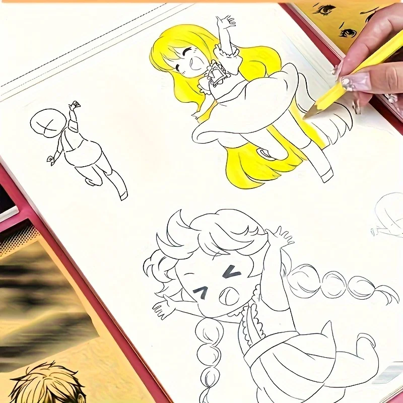 Anime Character Line Art Drawing Book for Beginners - 48 Pages of Easy Outlines for Tracing and Painting Practice