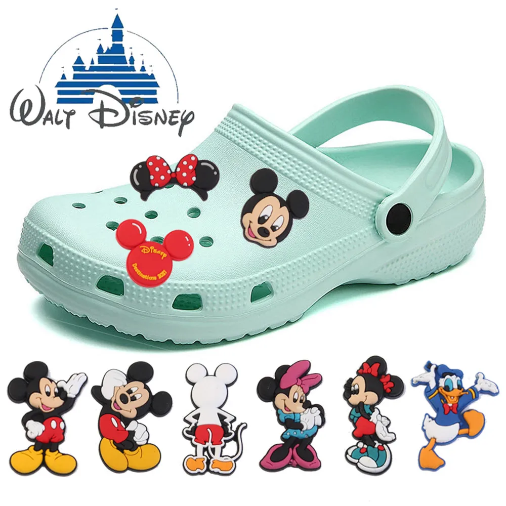 Original Cartoon PVC Shoe Buckle Charms DIY Mickey and Minnie Garden Shoes  Upper Decorations Accessories Croc Jibz Fit Kids Gift