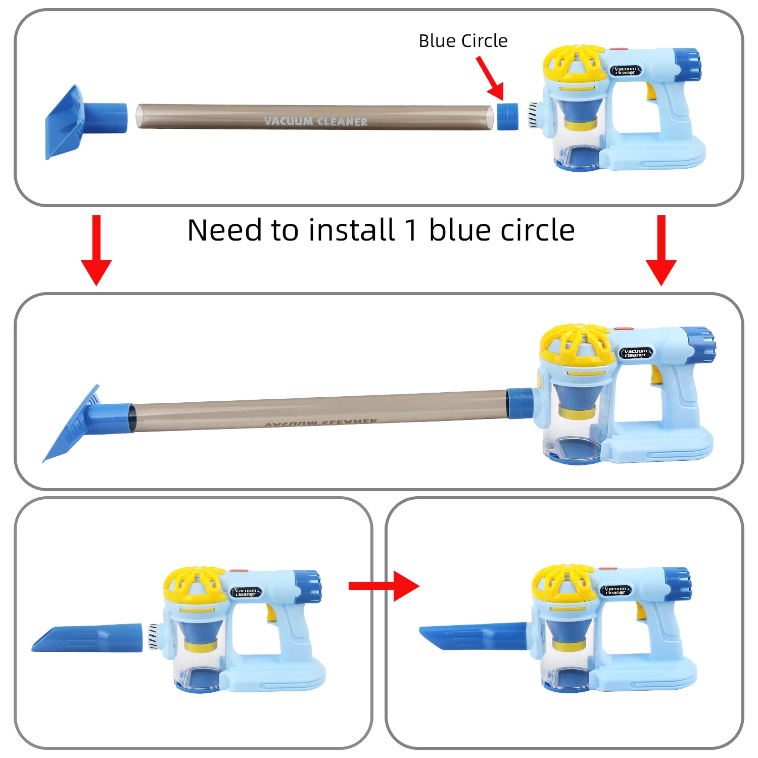 Children's Fun Play Home Simulation Electric Vacuum Cleaner Cleaning Toy Set Parent Child Interaction 3