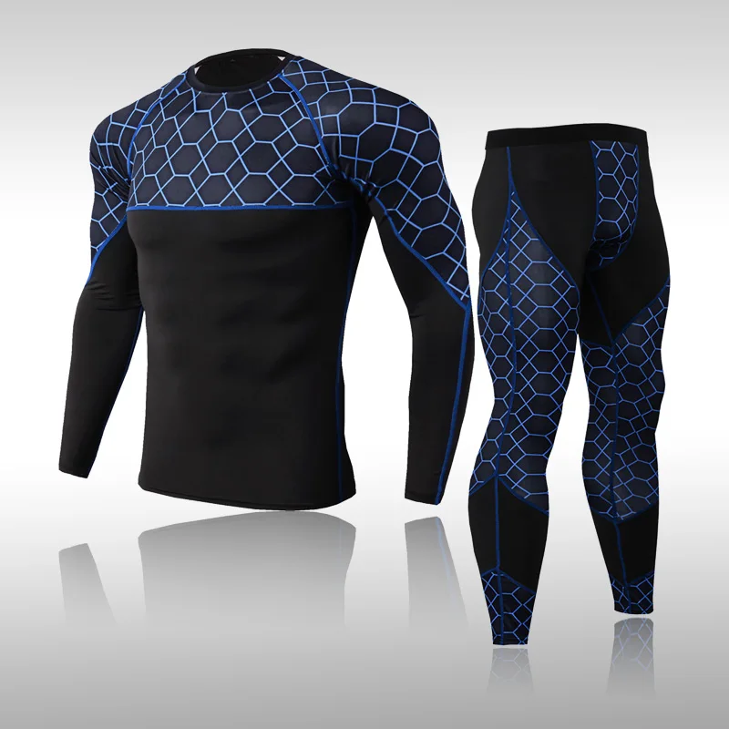 Men's Ski Thermal Underwear Sets Sports Quick Dry Functional Compression Tracksuit Fitness Tight Shirts Compression Sport Suits