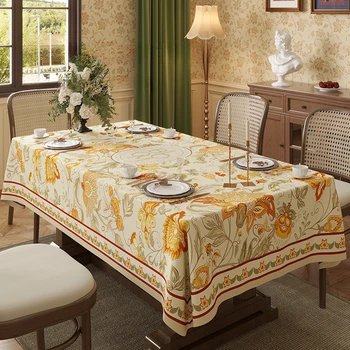 Table Cloth Waterproof Light Luxury Dining Table Tablecloth Rectangular Household Tea Table Cloth American Style Countryside 1